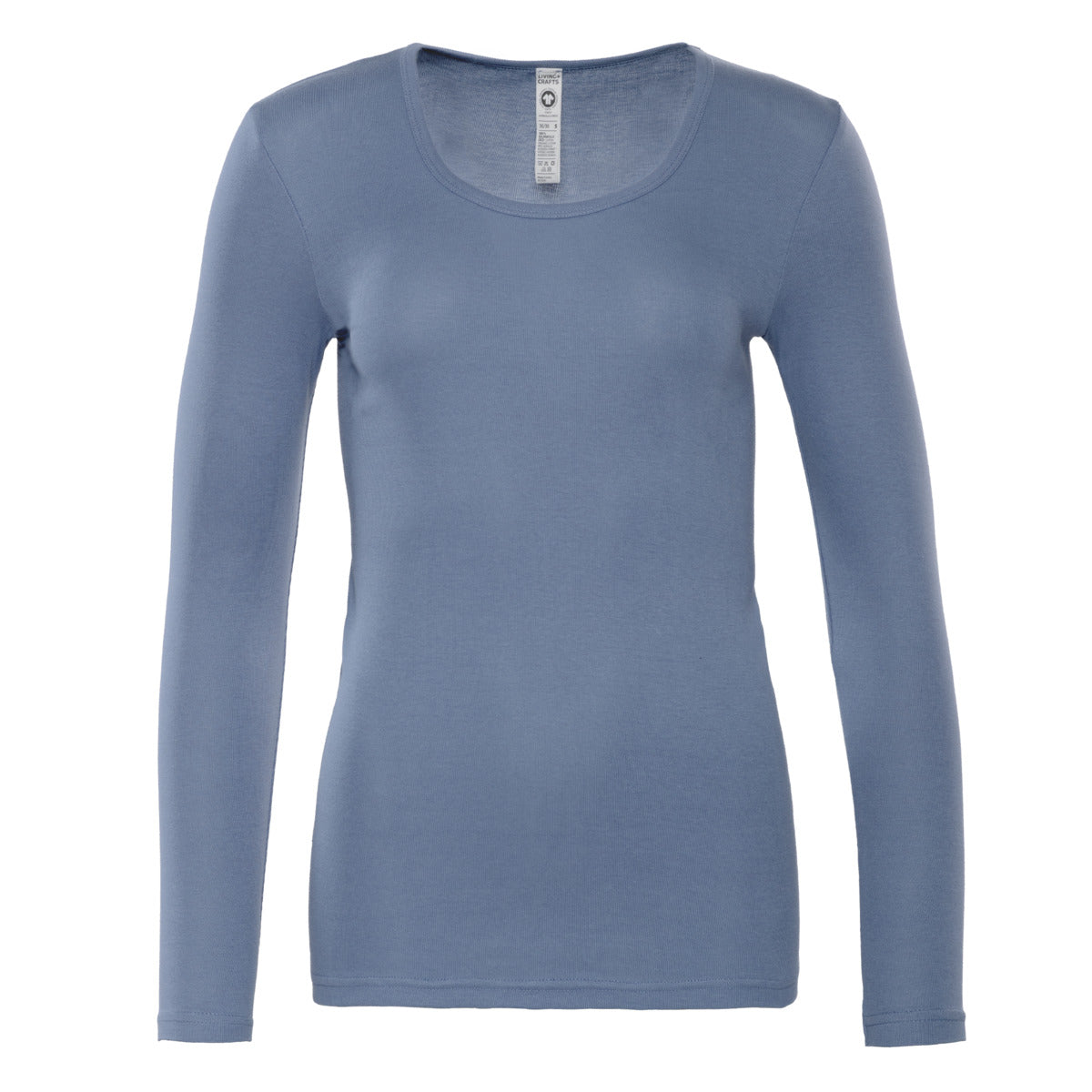Women's organic cotton thermal long sleeve t-shirt in Velvet Morning, front view