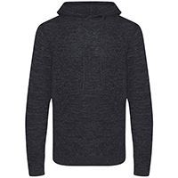 Knitted recycled hoodie in Charcoal/ Black, front view