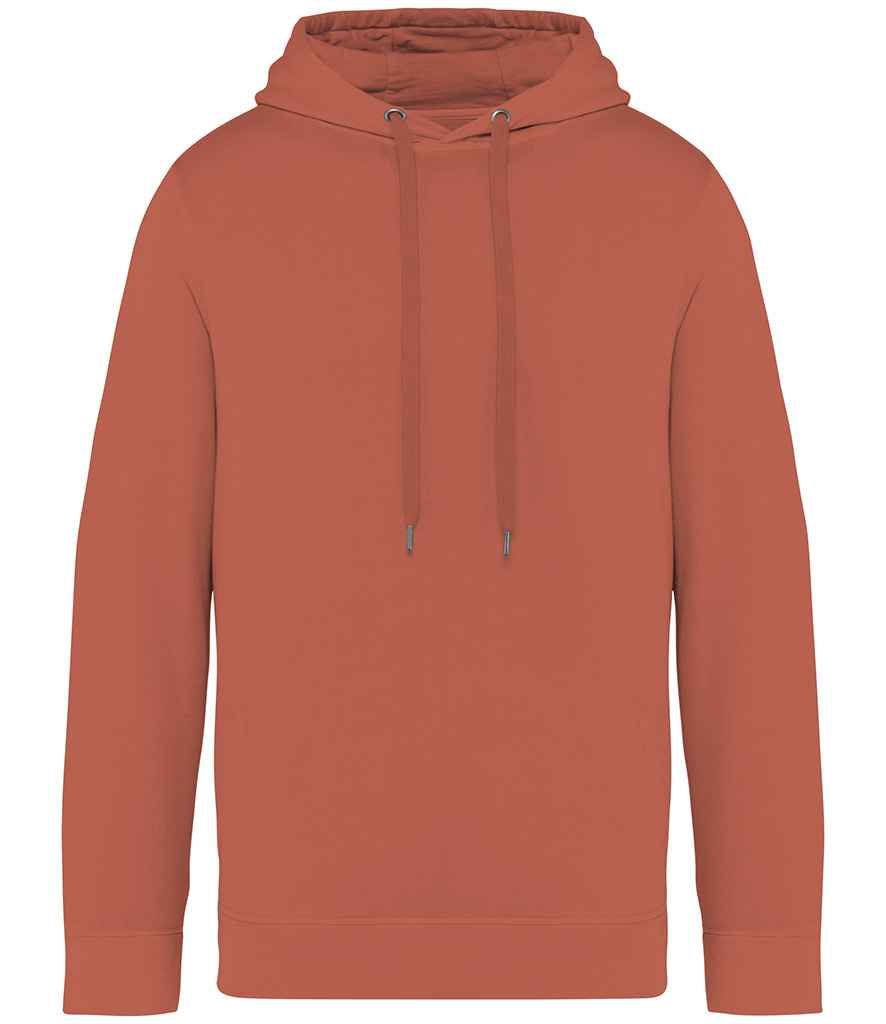 Organic French terry hoodie in Washed Pomelo, front view