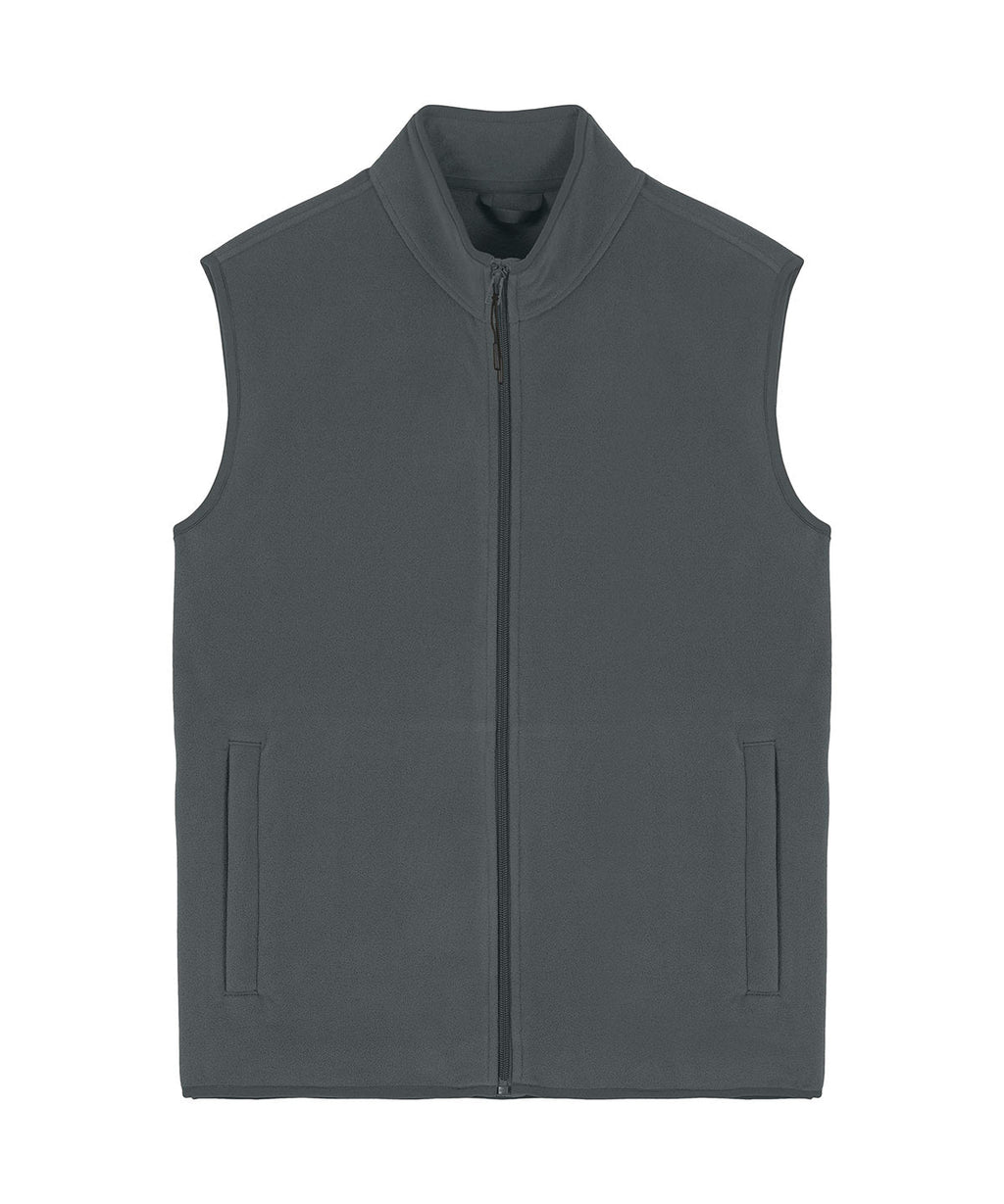 Men's recycled fleece bodywarmer in Anthracite, front view