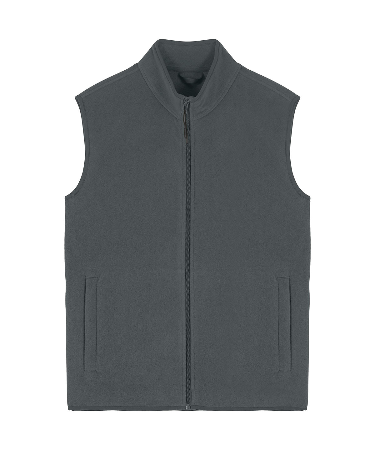 Men's recycled fleece bodywarmer in Anthracite, front view