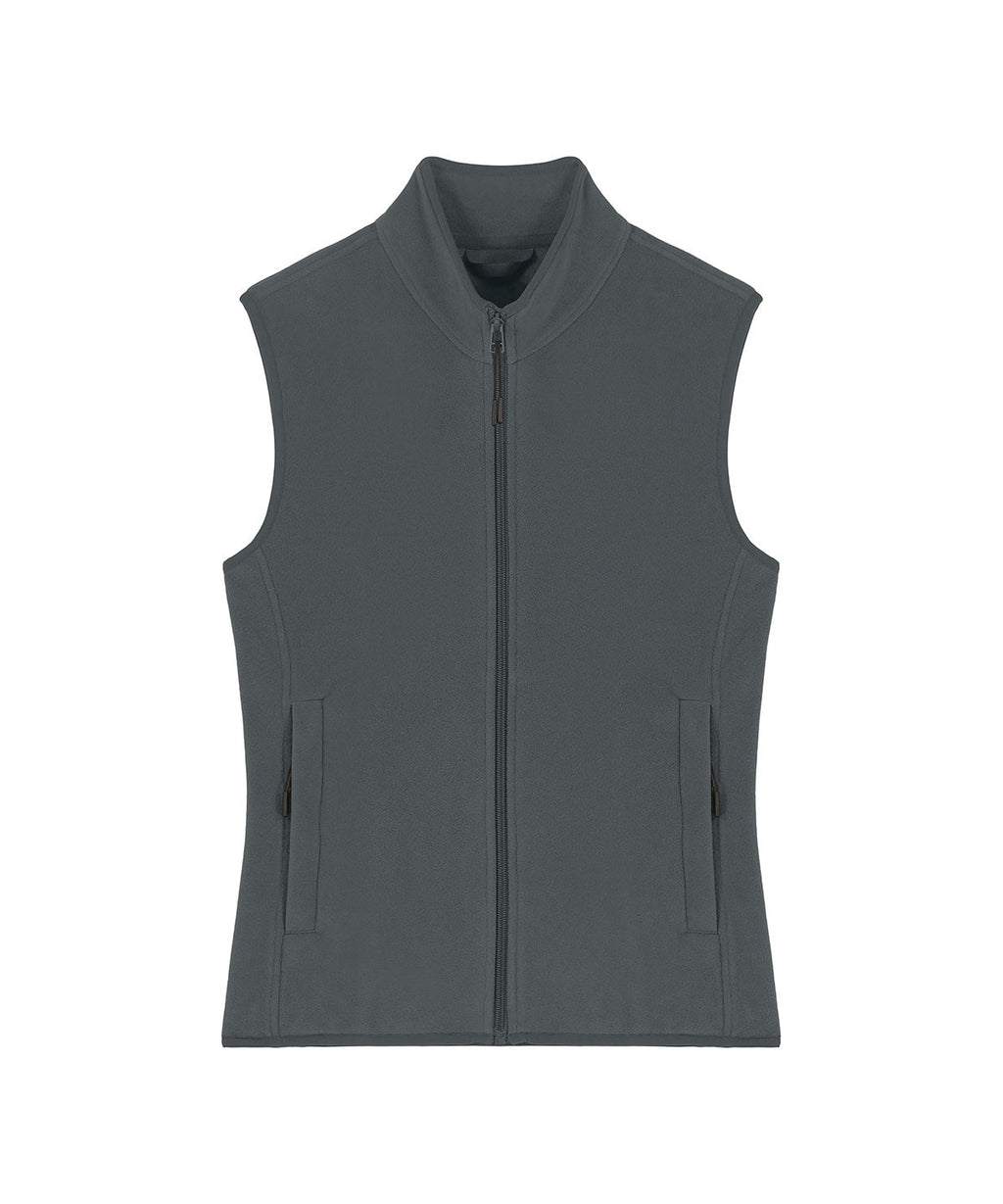 Women's recycled fleece bodywarmer in Anthracite, front view