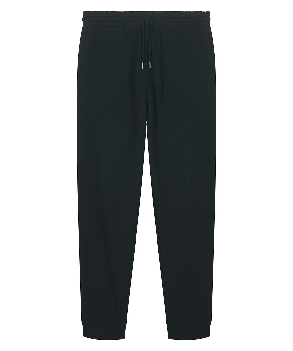 Unisex organic cotton sweatpants in Black, front view