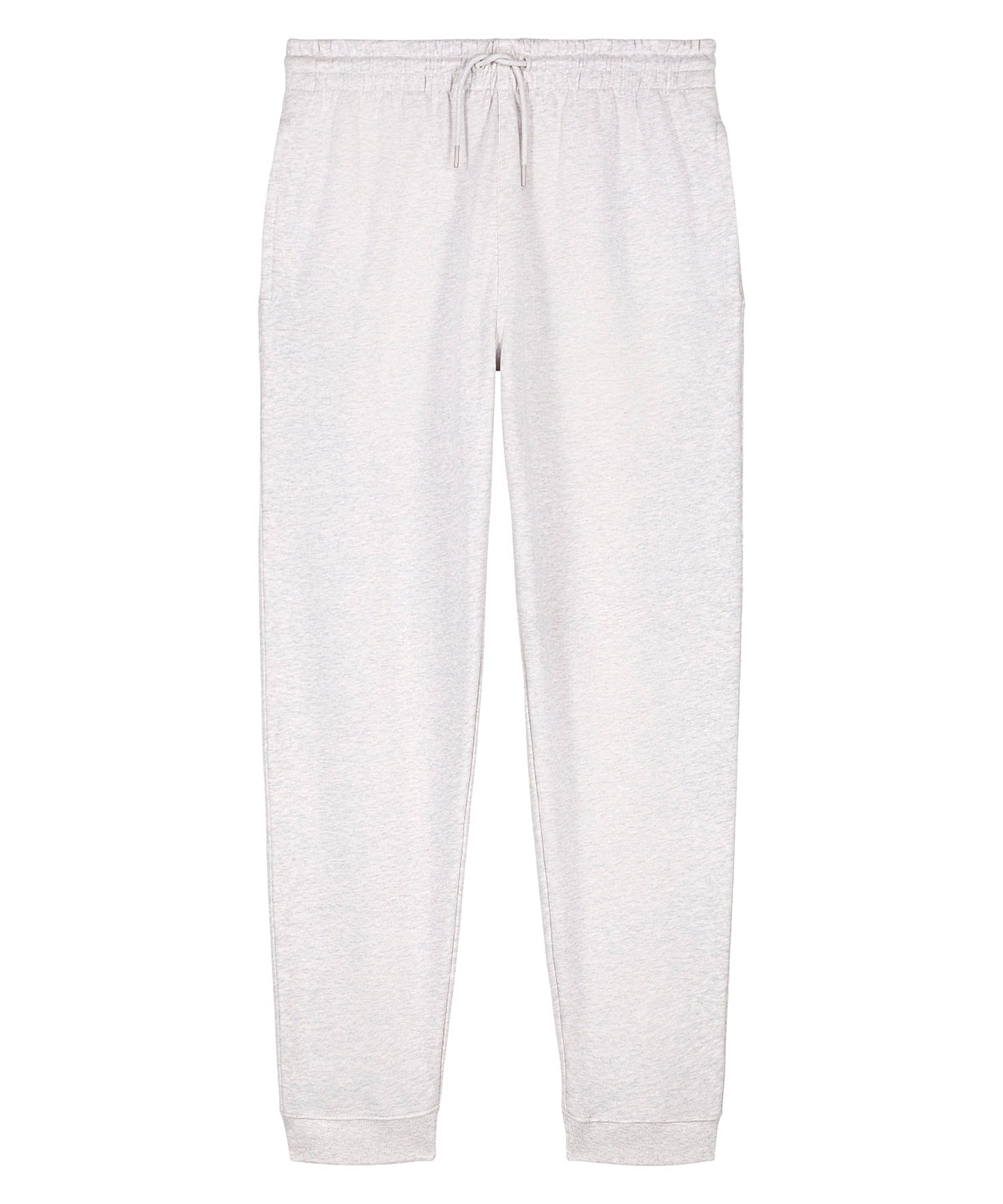 Unisex organic cotton sweatpants in Cool Heather Grey, front view