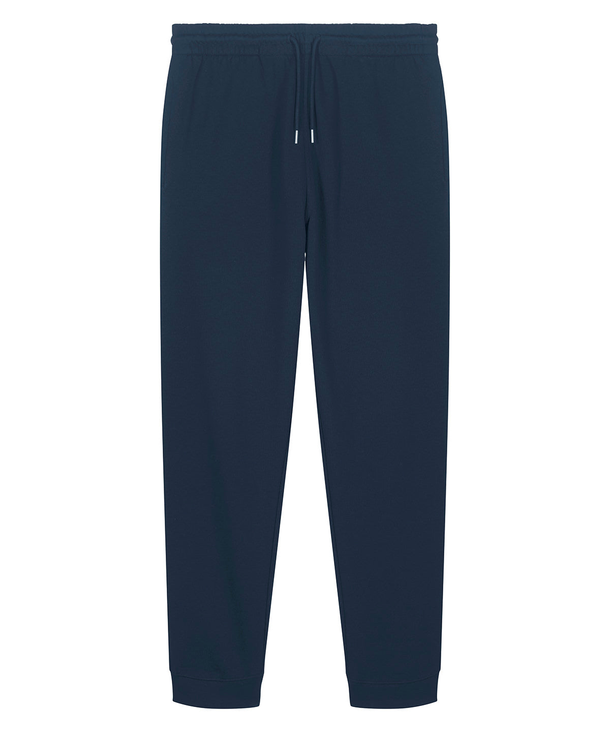 Unisex organic cotton sweatpants in French Navy, front view