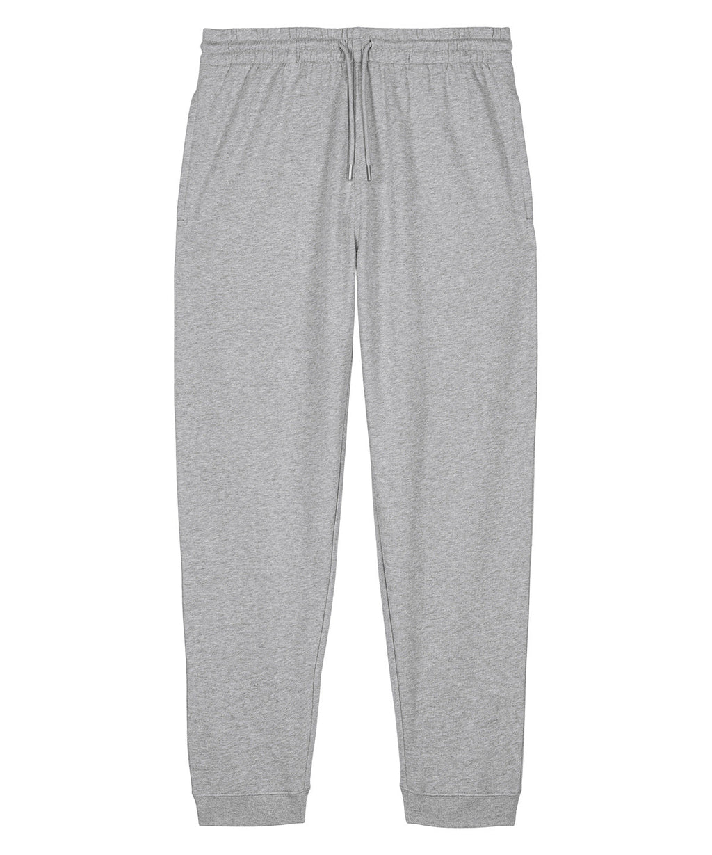 Unisex organic cotton sweatpants in Heather Grey, front view