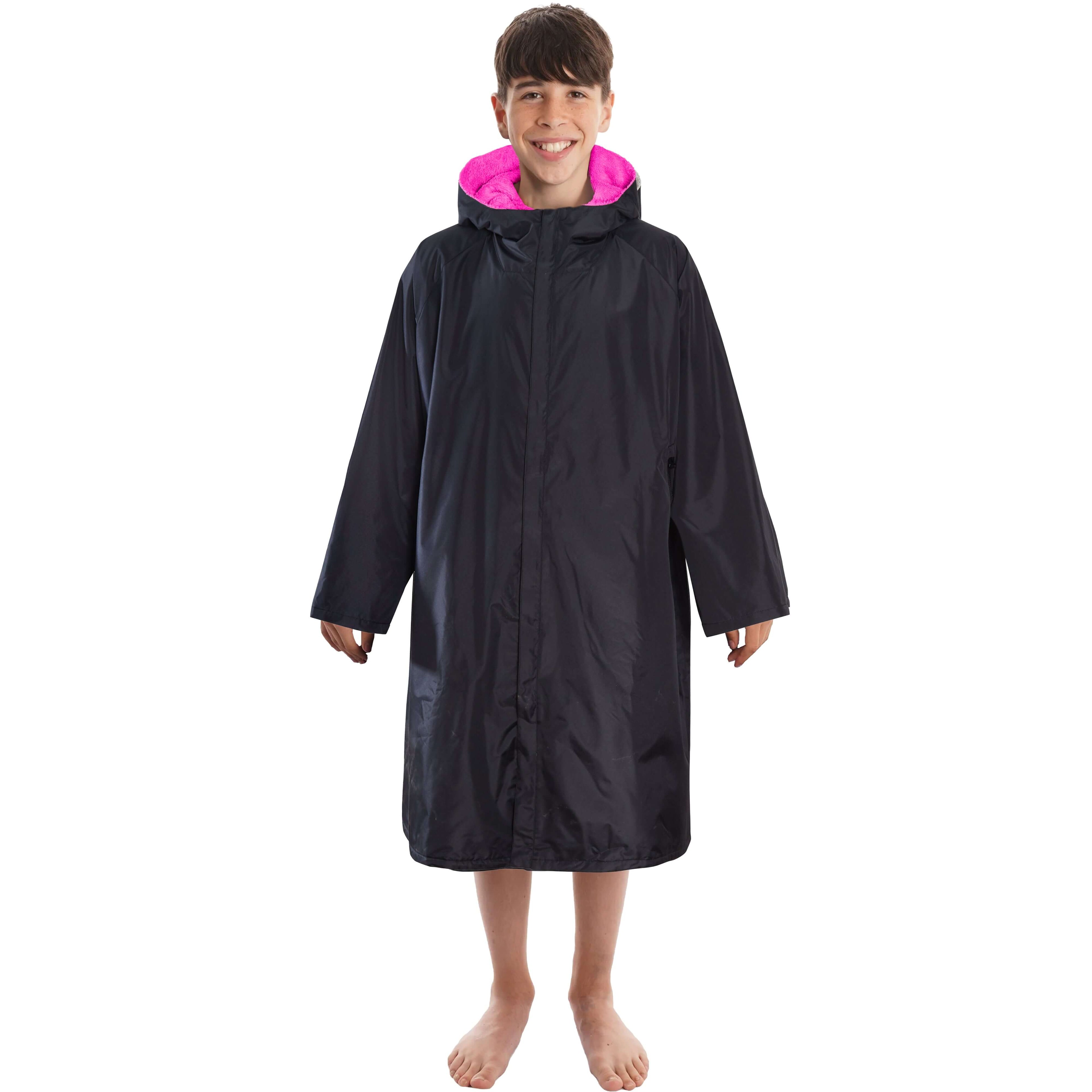 Changing Robe Kids Unisex Hooded Coat Black/Pink