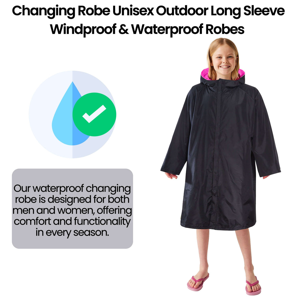 Changing Robe Kids Unisex Hooded Coat Black/Pink