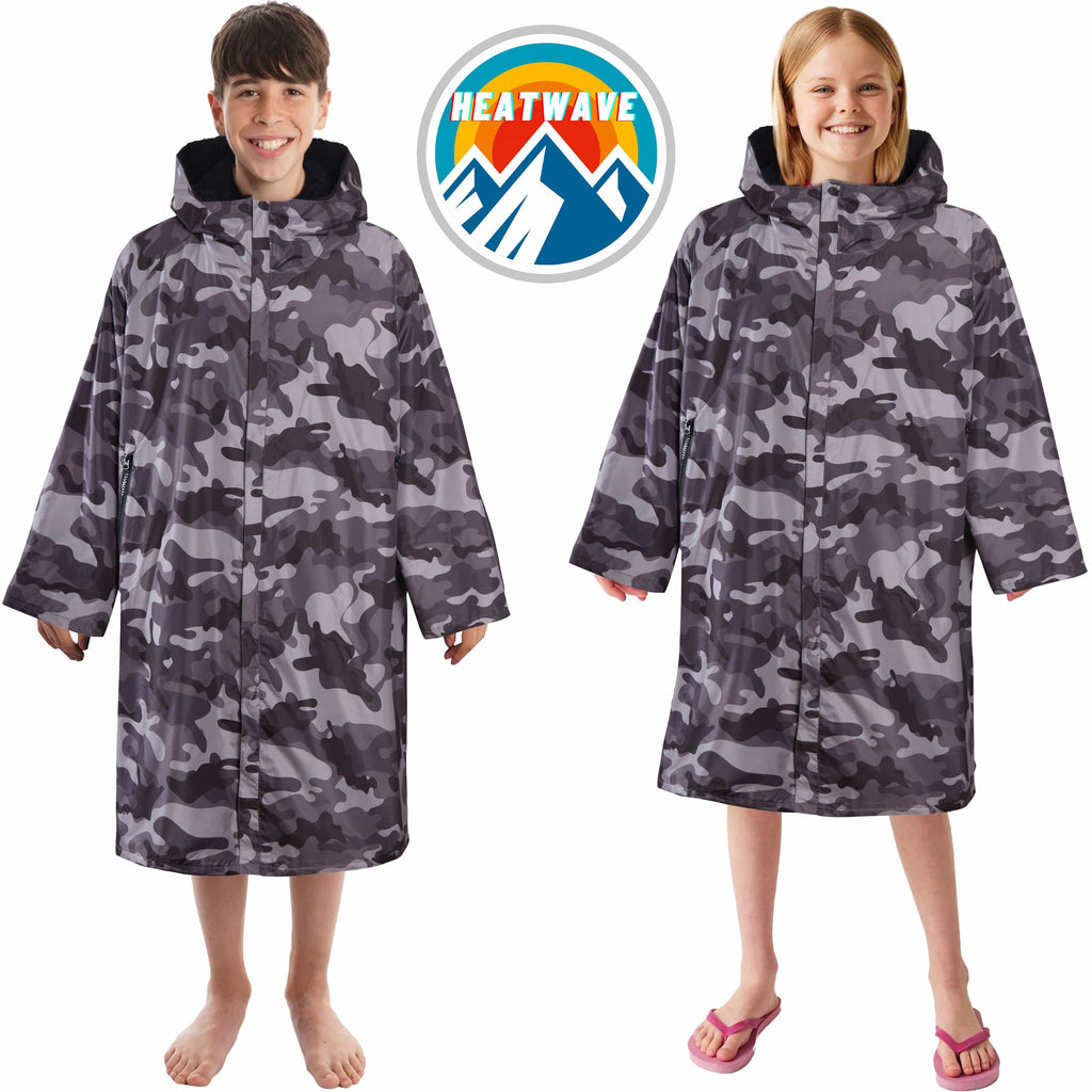Changing Robe Kids Unisex Hooded Coat Camo/Black