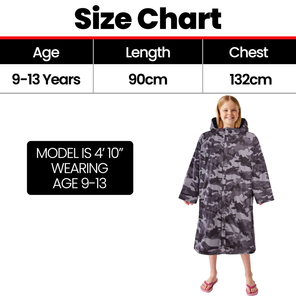 Changing Robe Kids Unisex Hooded Coat Camo/Black