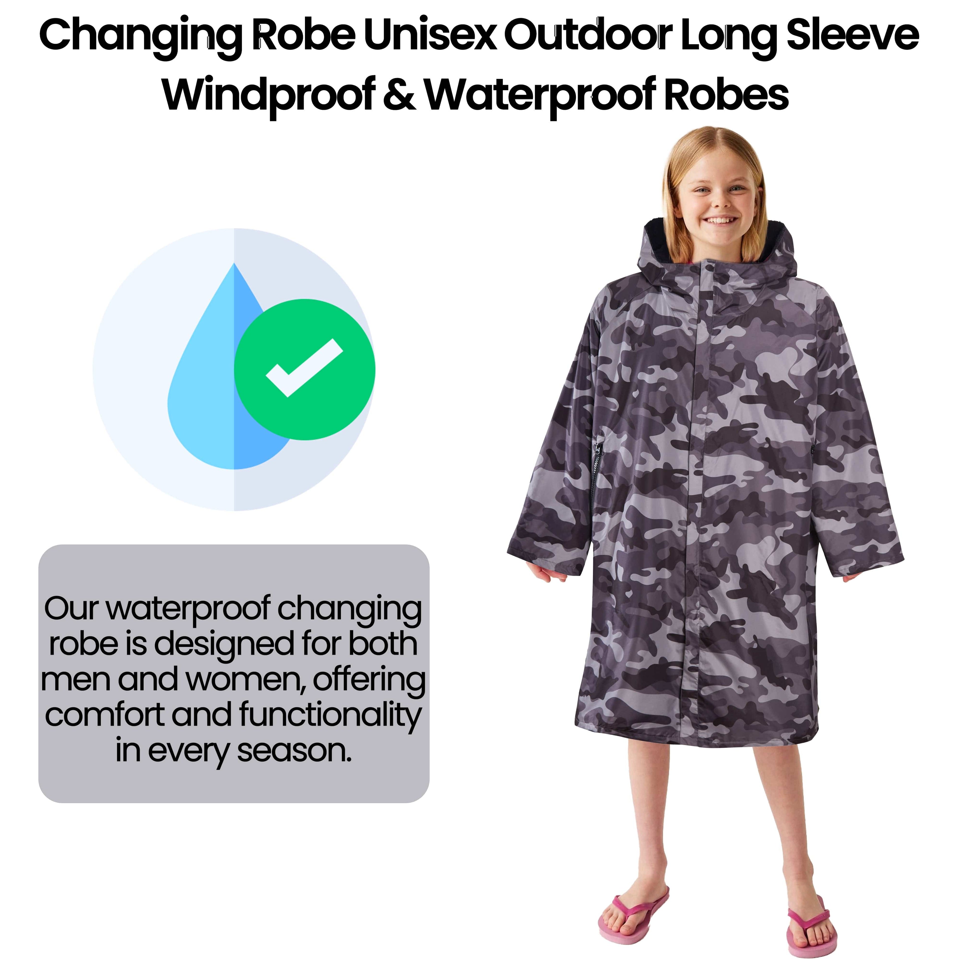 Changing Robe Kids Unisex Hooded Coat Camo/Black