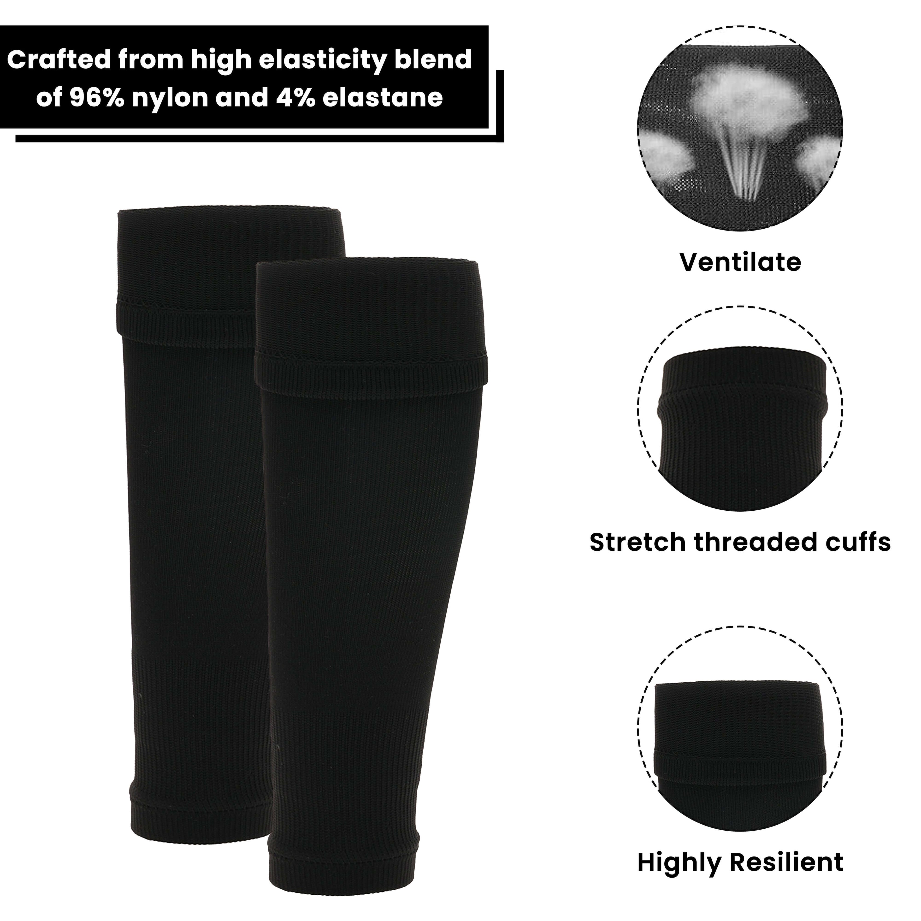 Kids Leg Sleeve Socks Black - Fits over Shin Pads