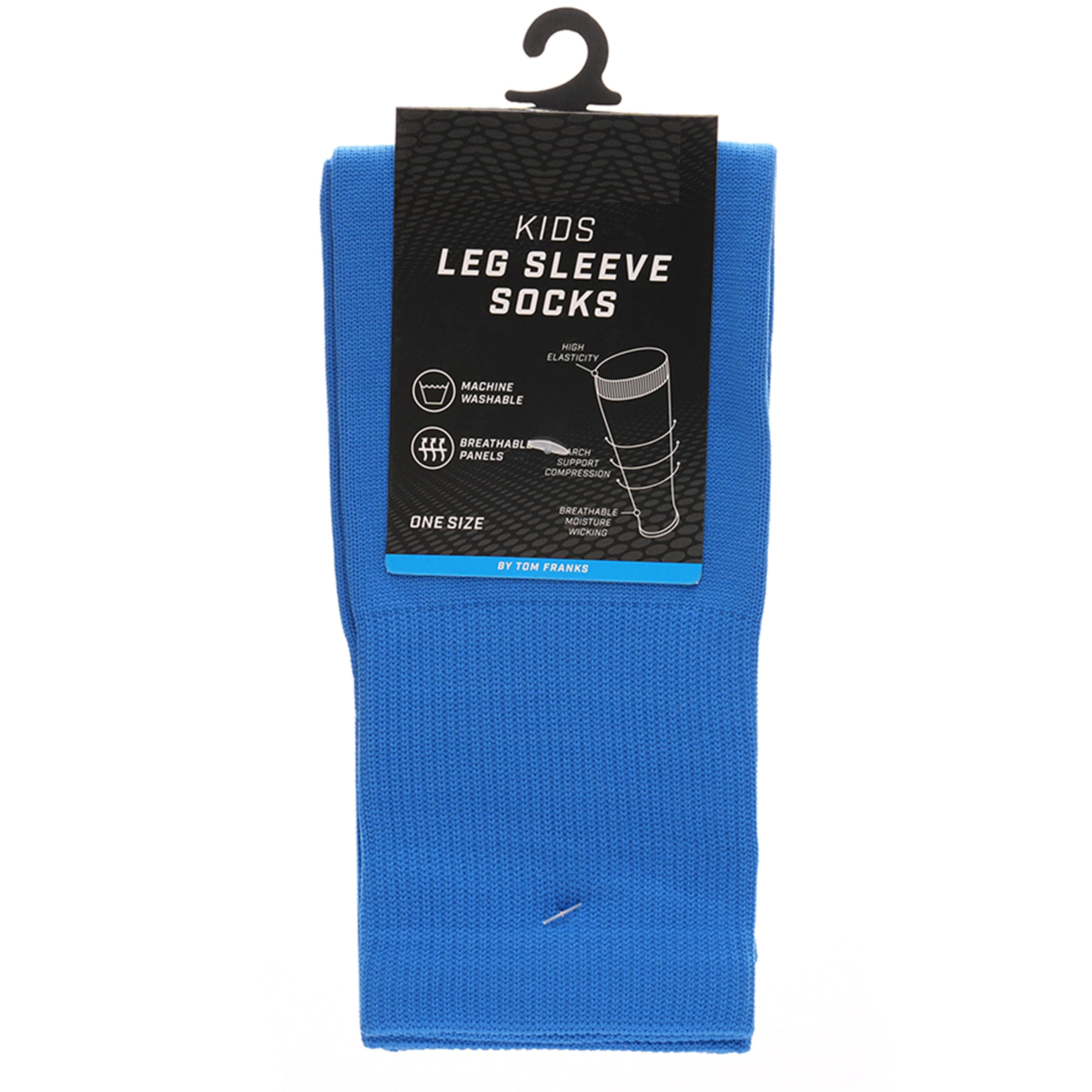 Kids Leg Sleeve Socks Blue - Fits over Shin Pads