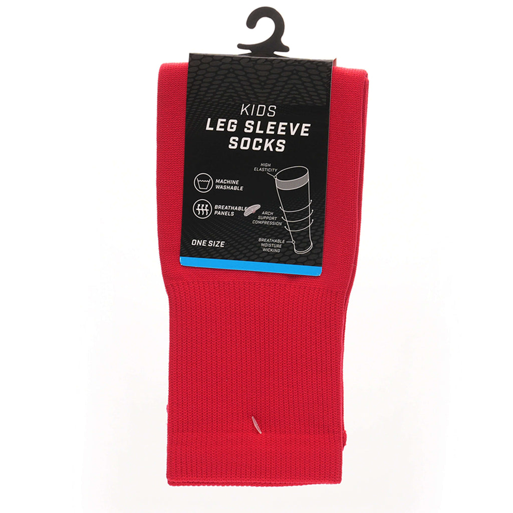 Kids Leg Sleeve Socks Red - Fits over Shin Pads
