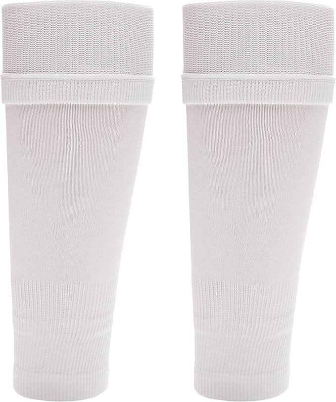 Kids Leg Sleeve Socks White - Fits over Shin Pads